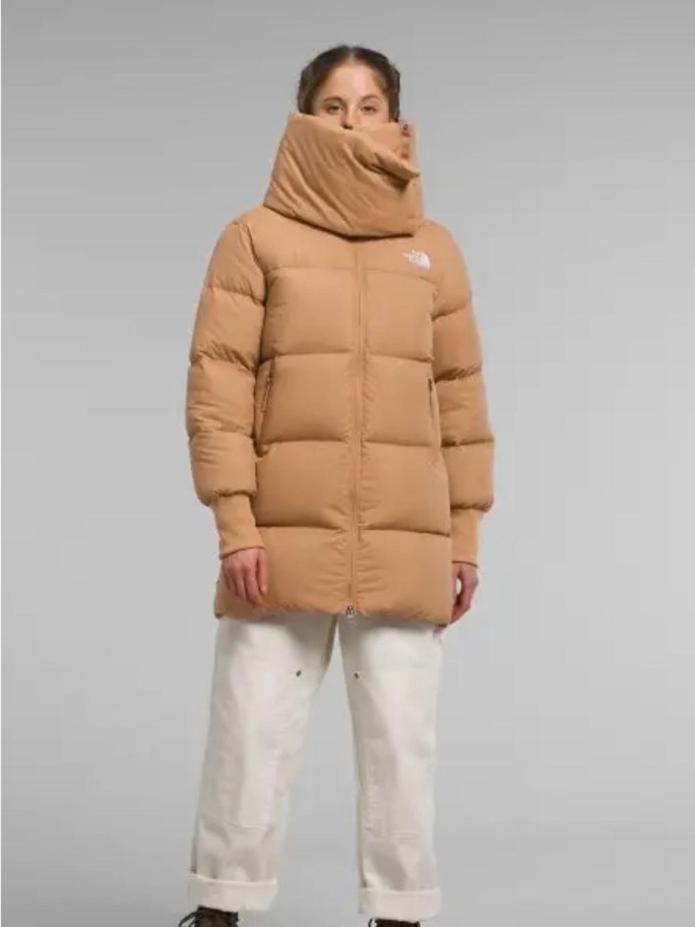 The North Face Women's almond butter Glacier Basin Parka with detachable scarf M - Picture 1 of 12